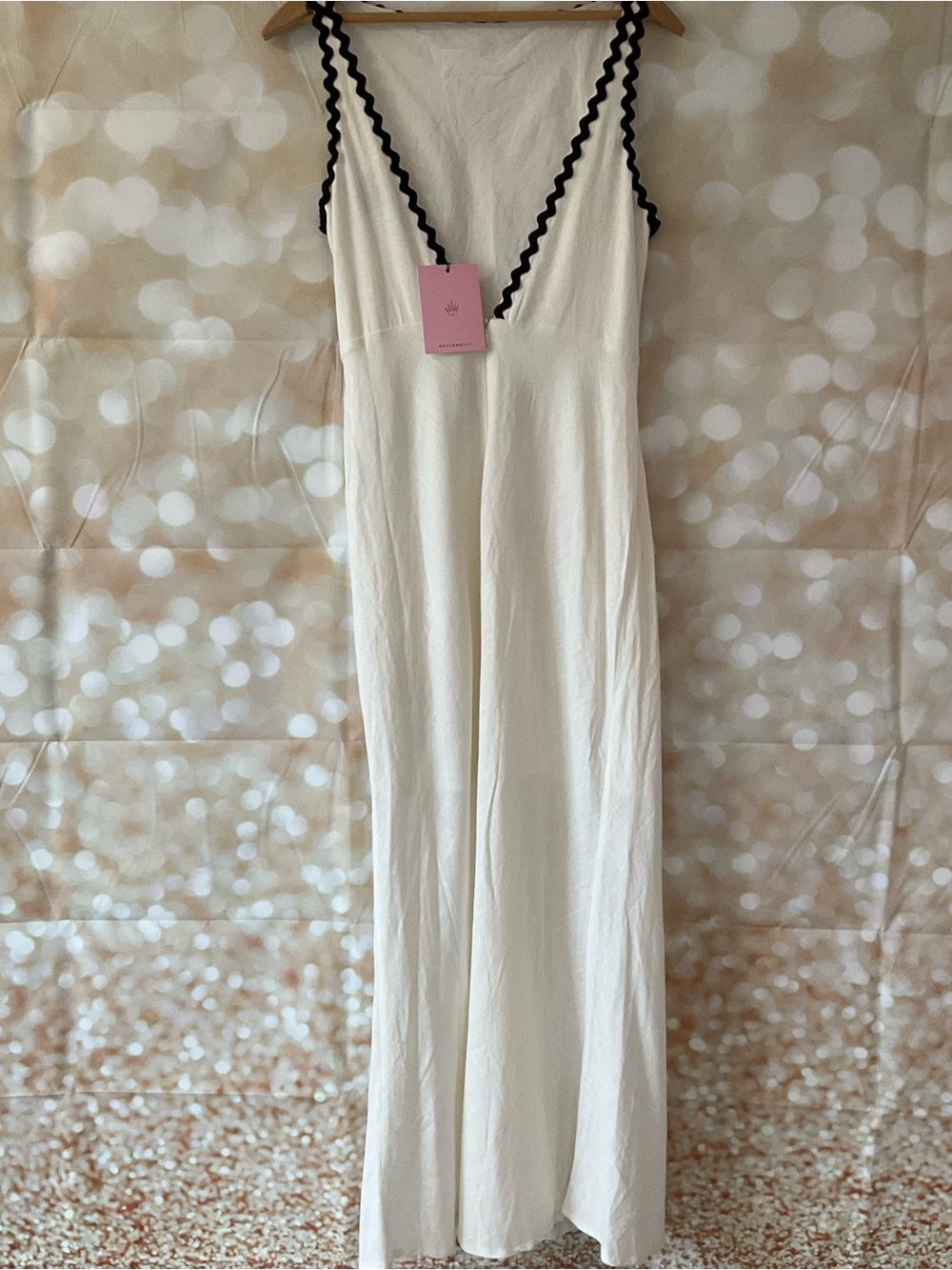 Hello Molly White and Black Linen Blend Dress - Picture 10 of 14